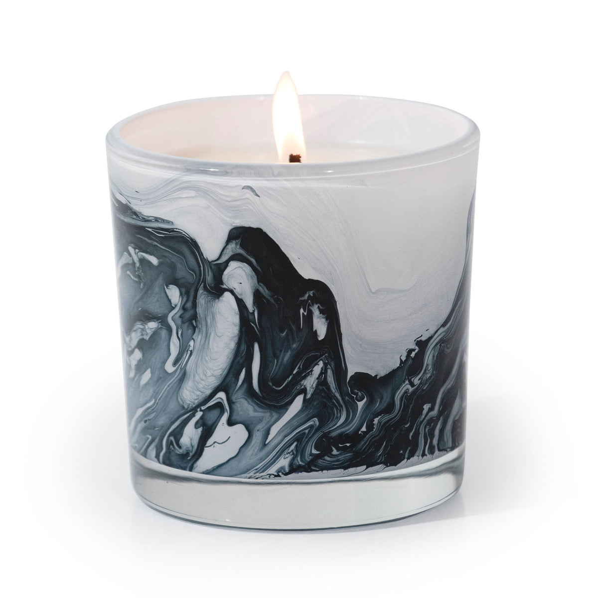 White Sage & Lily 14 oz. Swirl Glass Candle