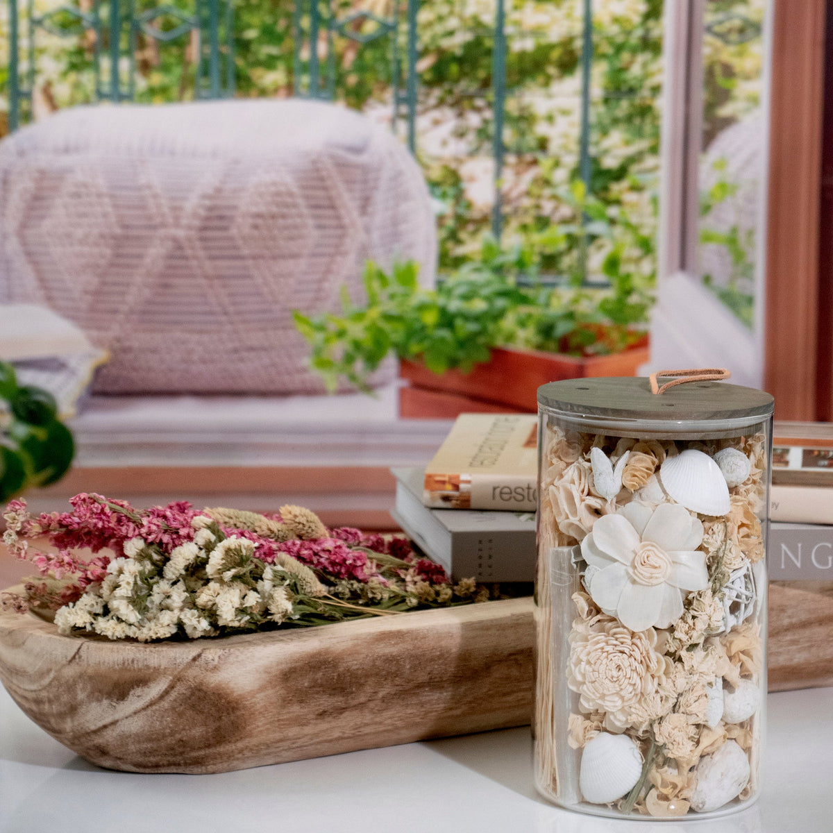 White Selenite & Sandalwood Potpourri Jar
