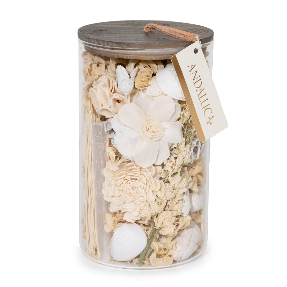 White Selenite & Sandalwood Potpourri Jar