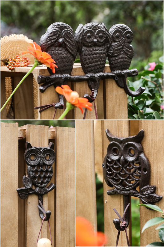 Crochet hibou en fonte