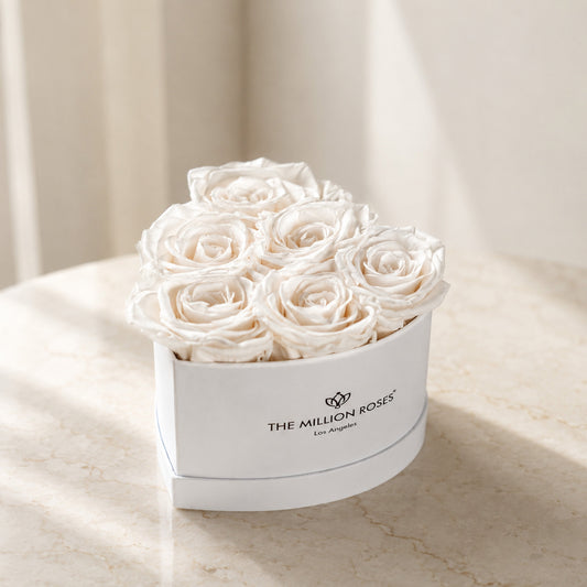 Scatola Bianca a forma di Cuore per Bambini | Rose Bianche