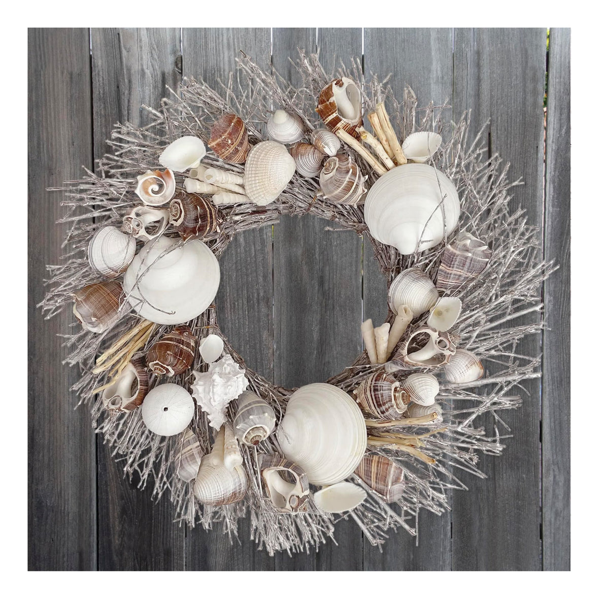 Whitewashed Seashells & Starfish Coastal Wreath