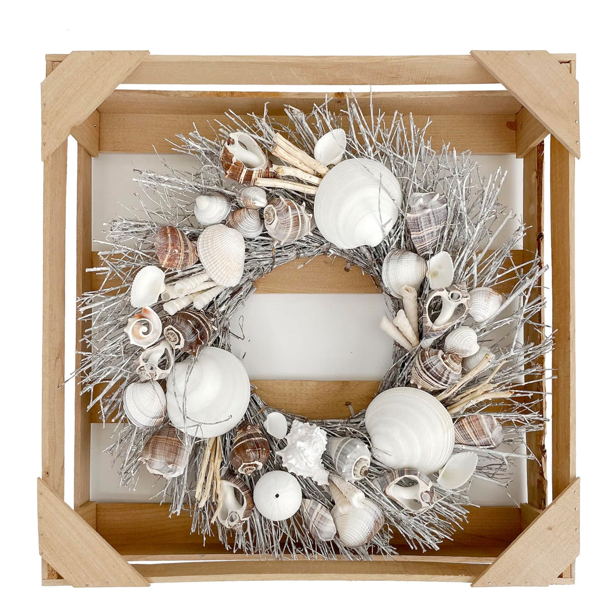 Whitewashed Seashells & Starfish Coastal Wreath