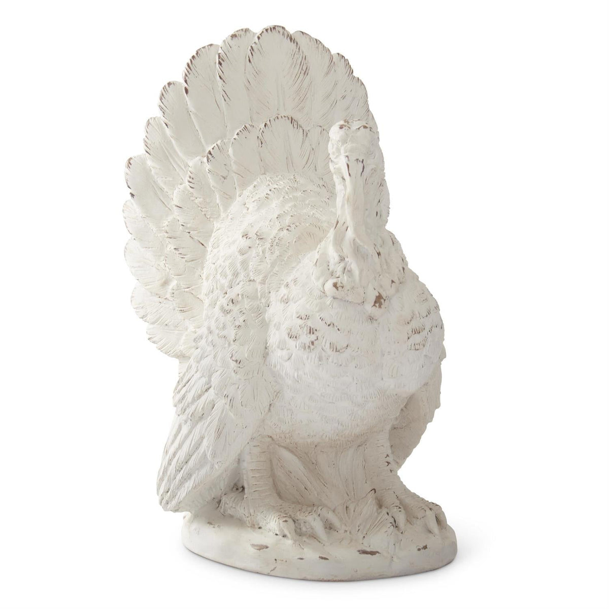 10" Whitewashed Resin Turkey