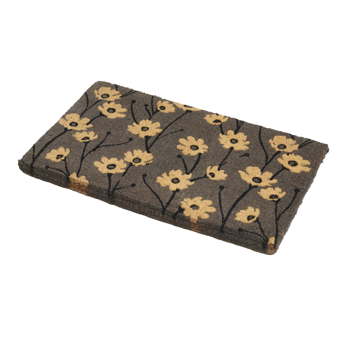 Wild Flowers - Gray Coir Doormat