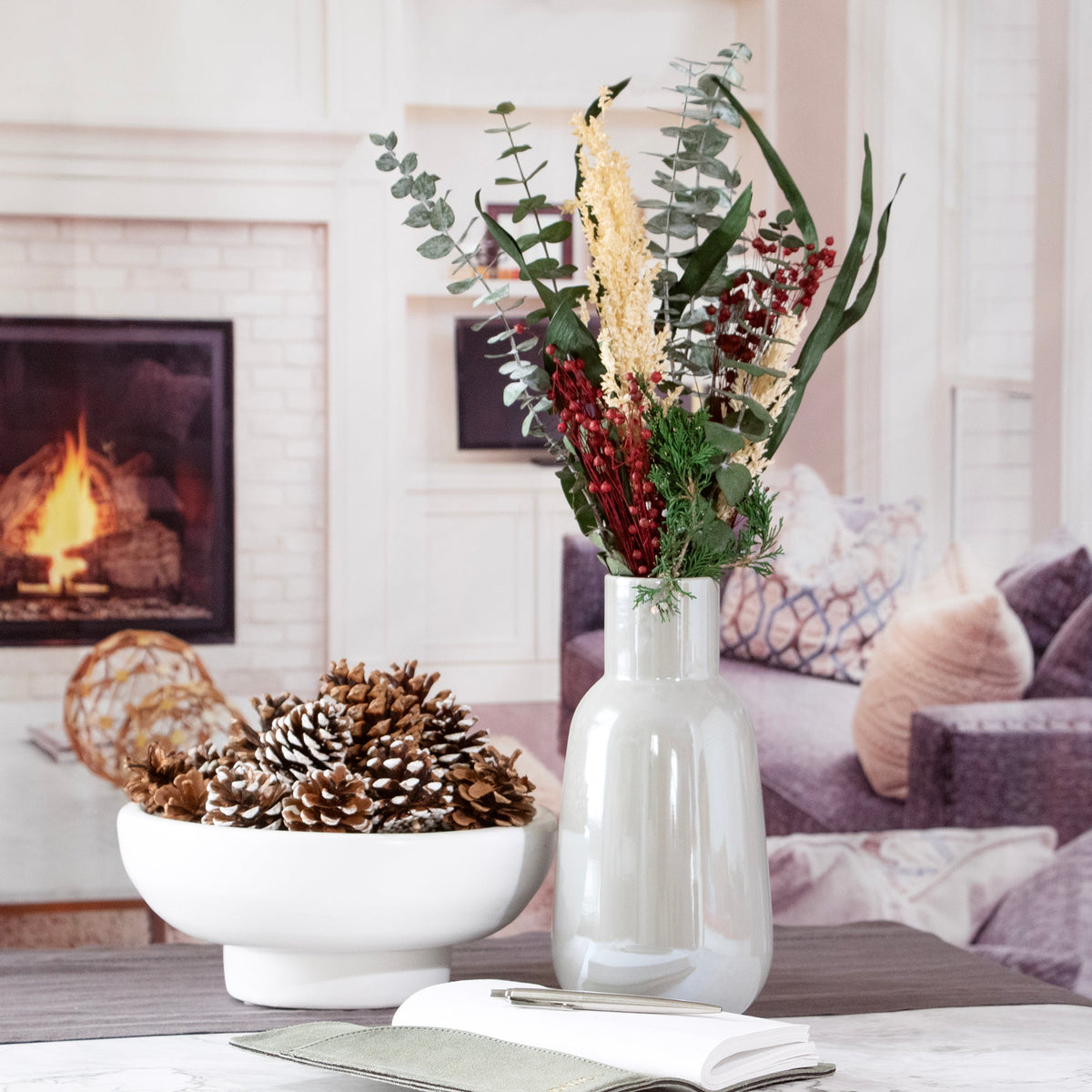 Winter Eucalyptus & Flax 16" Bouquet