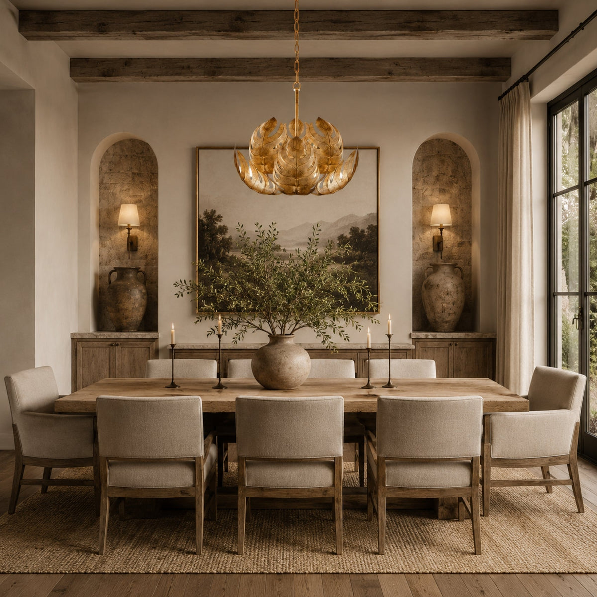 Autumn Chandelier Antique Gold 20 in