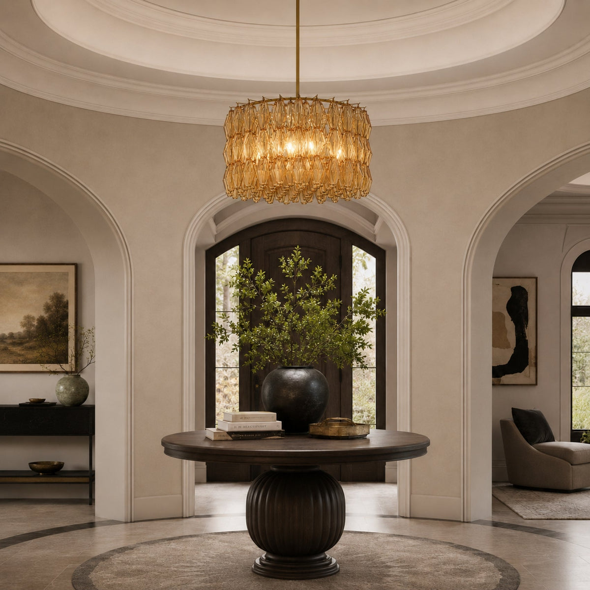 Amber 8-Light Chandelier 28.9 in