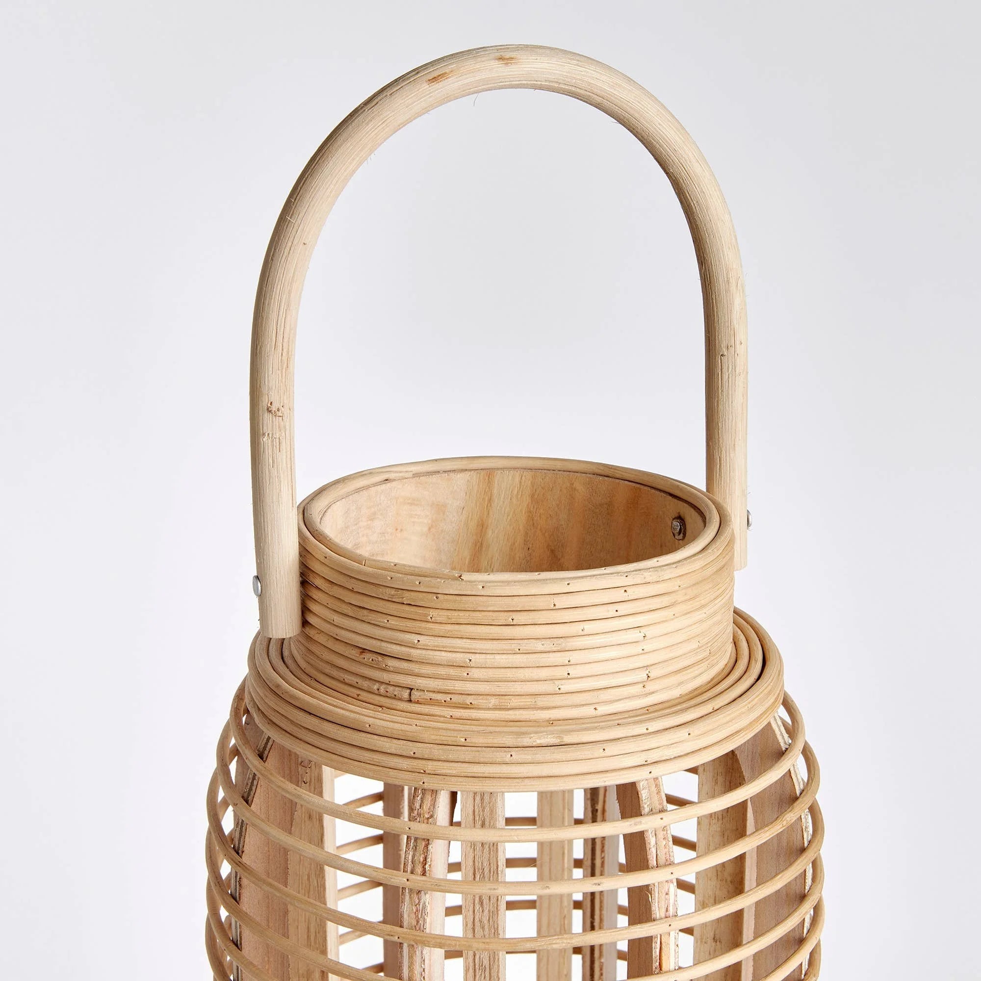 Coastal Haven Extra-Tall Rattan Lantern — Natural Finish