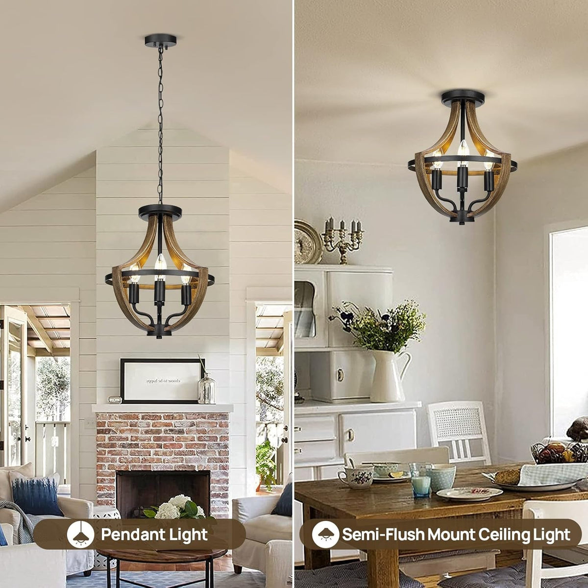 Modern Farmhouse 4-Light Hanging Pendant Light