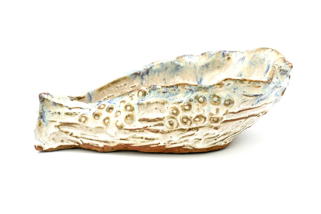 Handcrafted Oyster-Inspired Purple Ceramic Trinket Dish