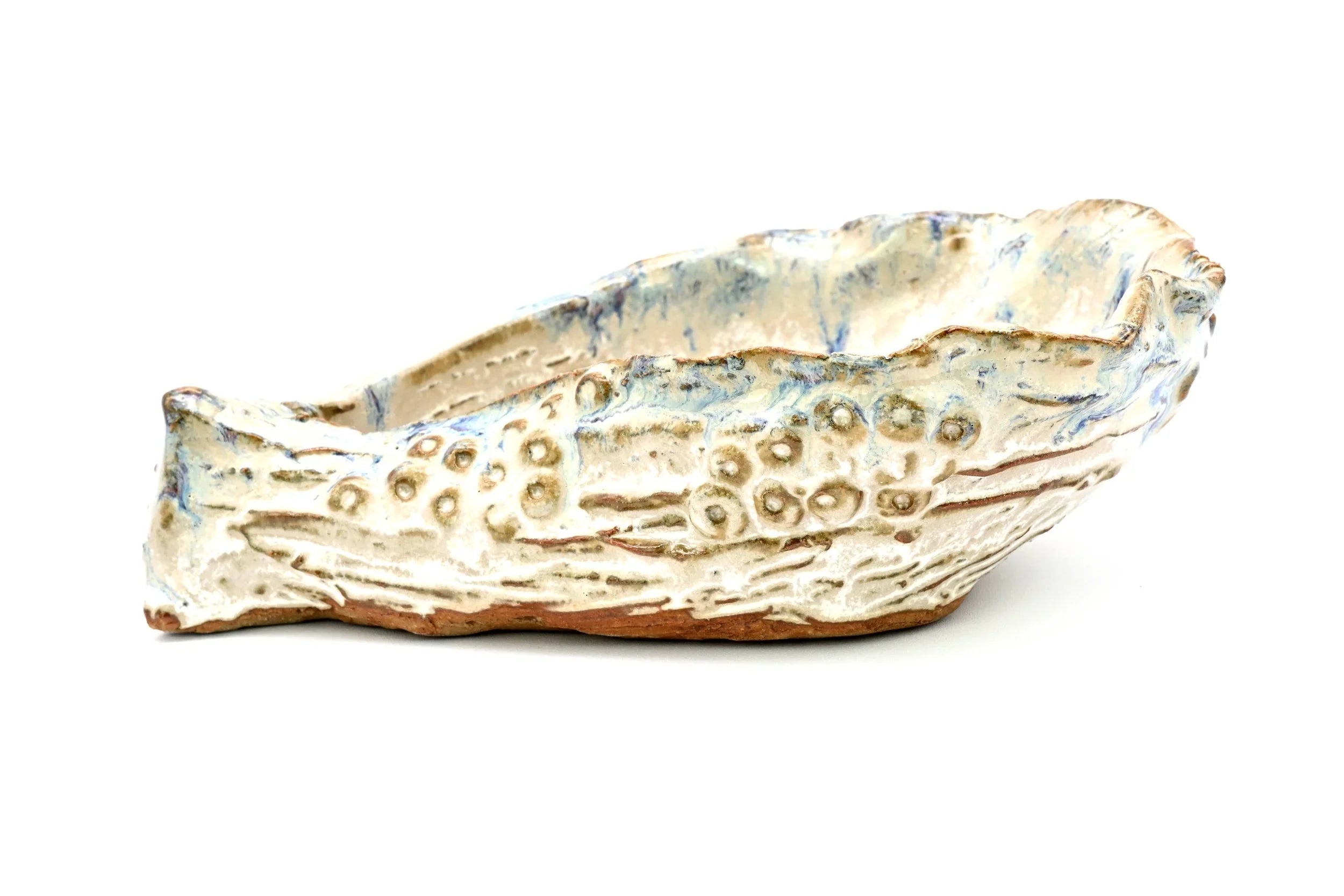 Handcrafted Oyster-Inspired Purple Ceramic Trinket Dish