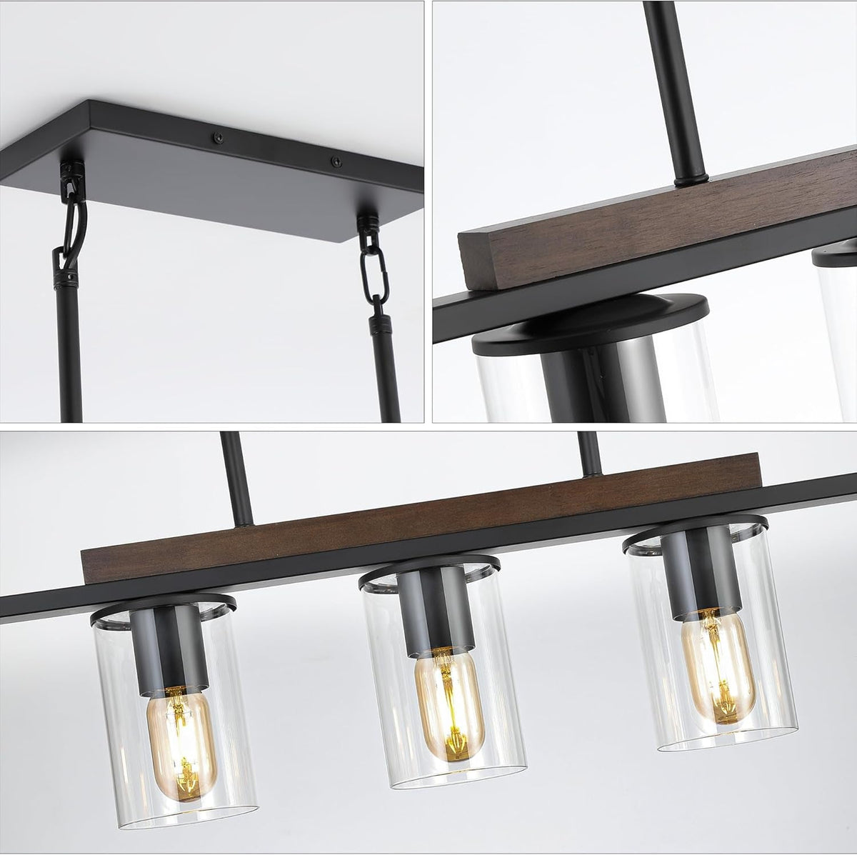 Farmhouse Black Linear Chandelier