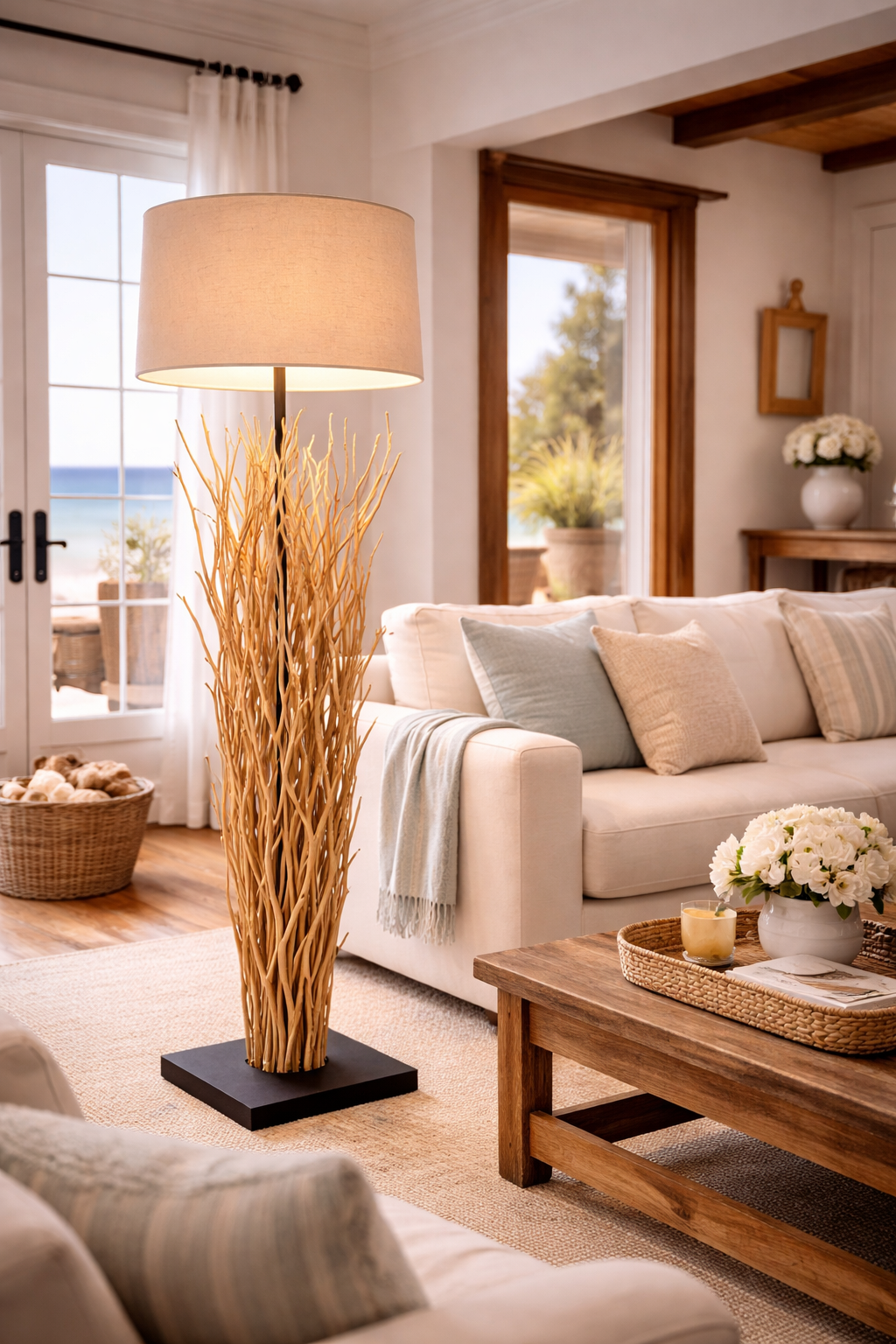 Natural Branch Floor Lamp 69" Tall