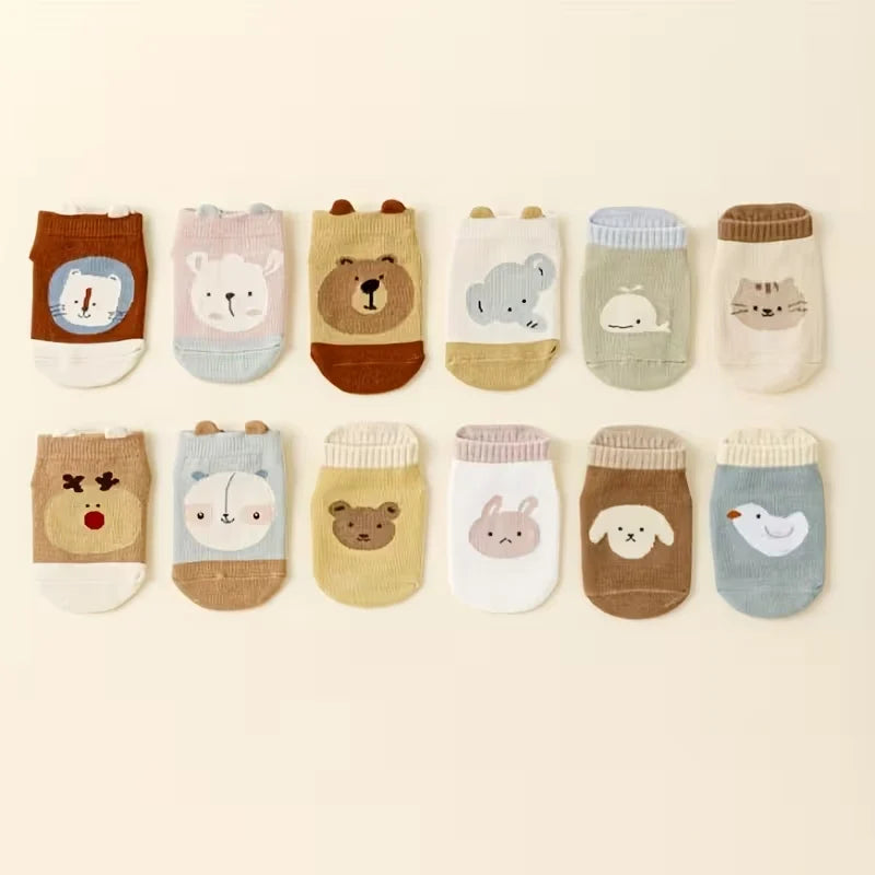 Tiny Treads Non-Slip Animal Socks (0–1 Year)