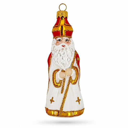 Figurine ornement de Noël en verre Père Noël Saint Nicolas