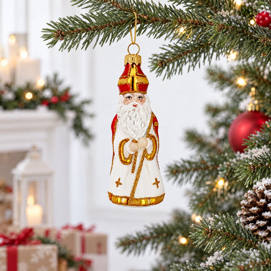 Figurine ornement de Noël en verre Père Noël Saint Nicolas