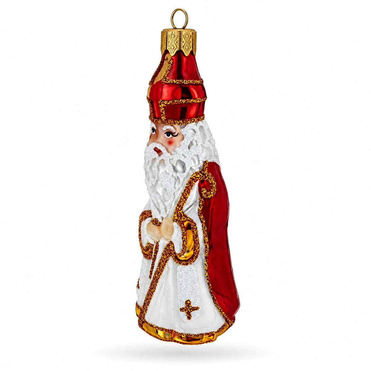 St. Nicholas Santa Glass Christmas Ornament Figurine