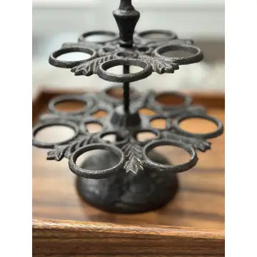 Cast Iron 2 Tier Ornate Egg Holder