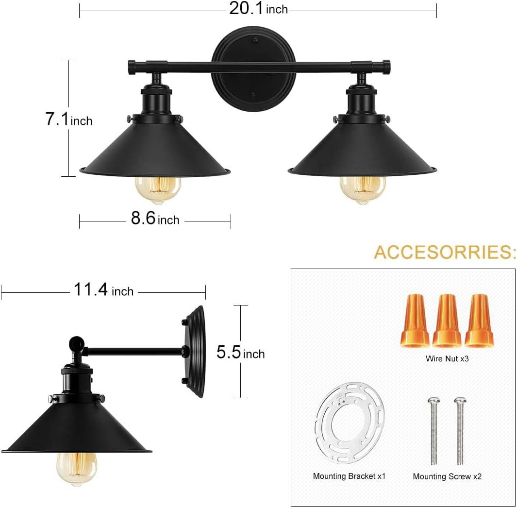 2-3 Matte Black Wall Sconce