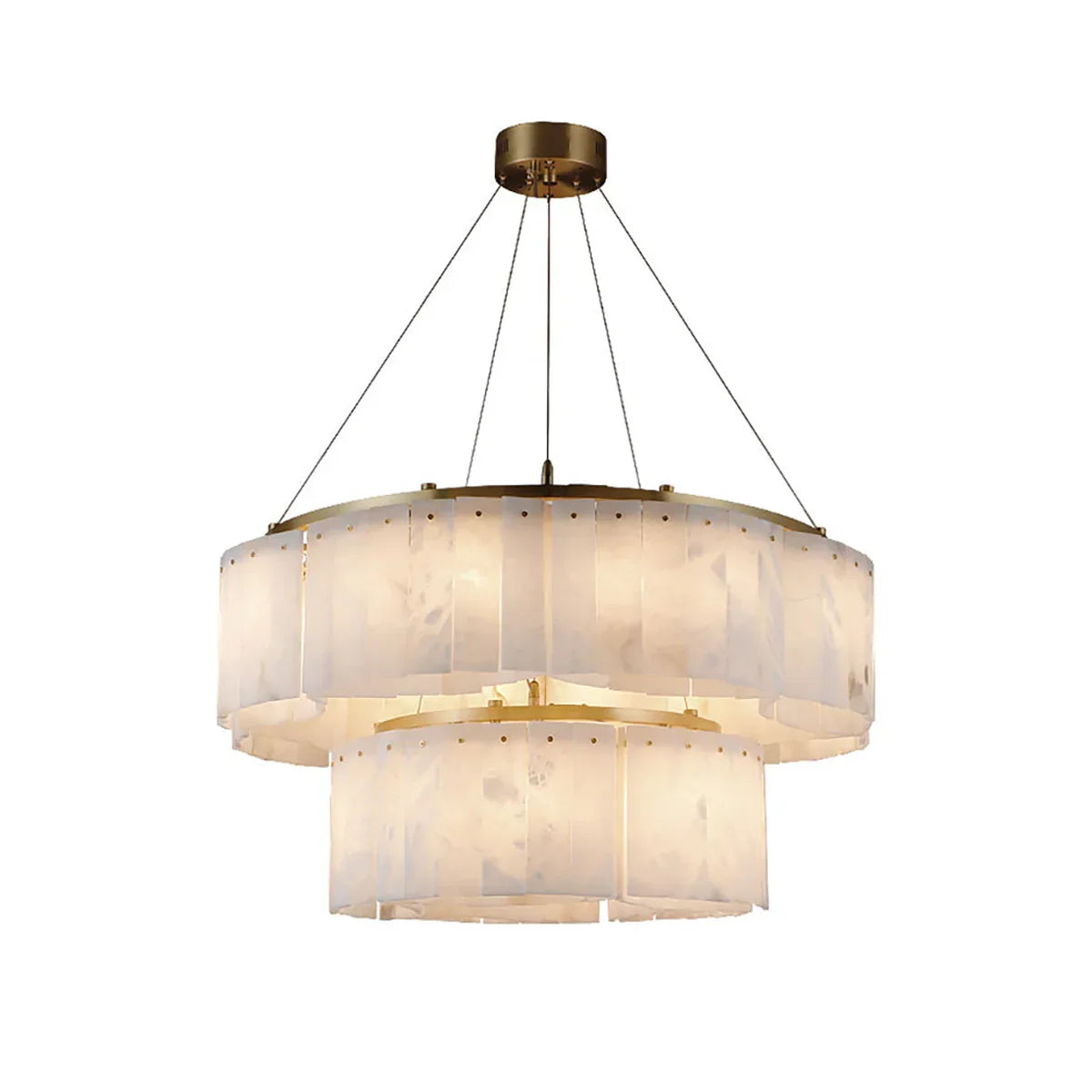 Alabaster Willamette Round Layered Chandelier