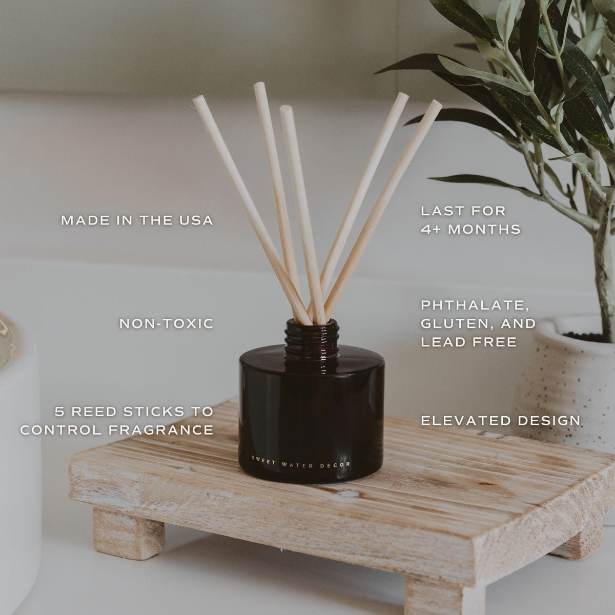 Hello Fall Amber Tinted Glass Jar Reed Diffuser