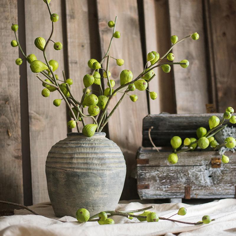 Artificial Fig Fruit Stem 30" Tall Silk Branch