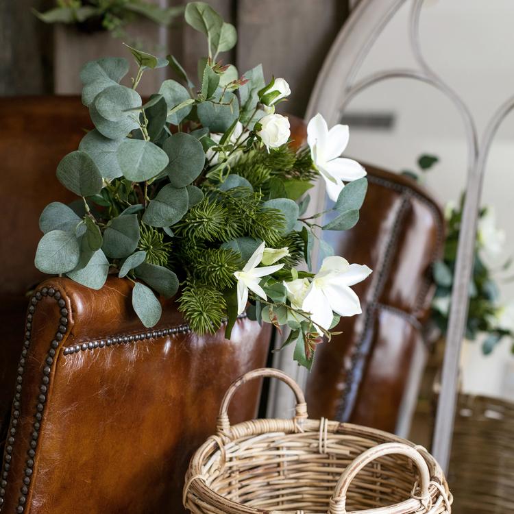 Bouquet di fiori artificiali con clematide e verde, altezza 50 cm
