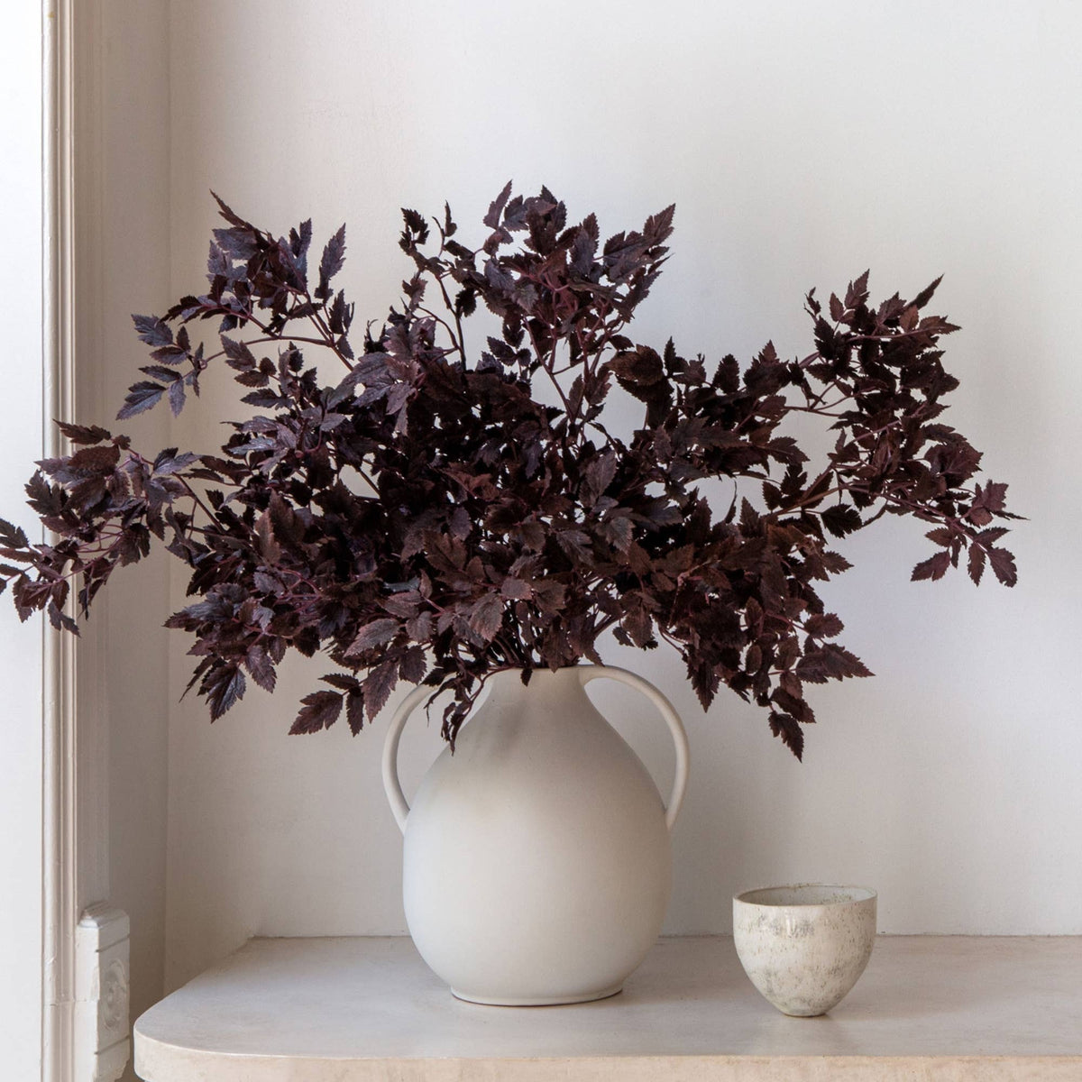 Plum Cimicifuga Ramosa Leaf Spray 31" - Single Stem Artificial Botanical