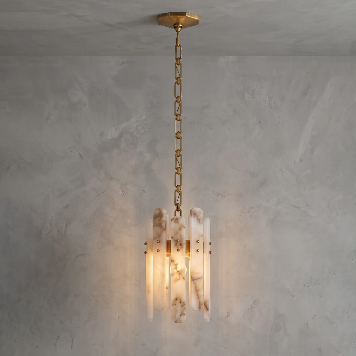 Artisanal Alabaster Large Chandelier