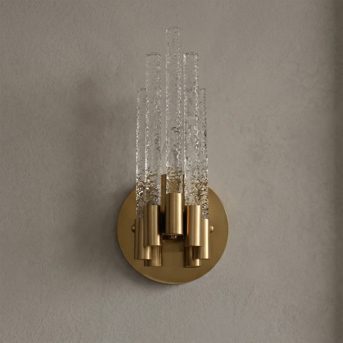Artisanal Rippled Glass Wall Sconce