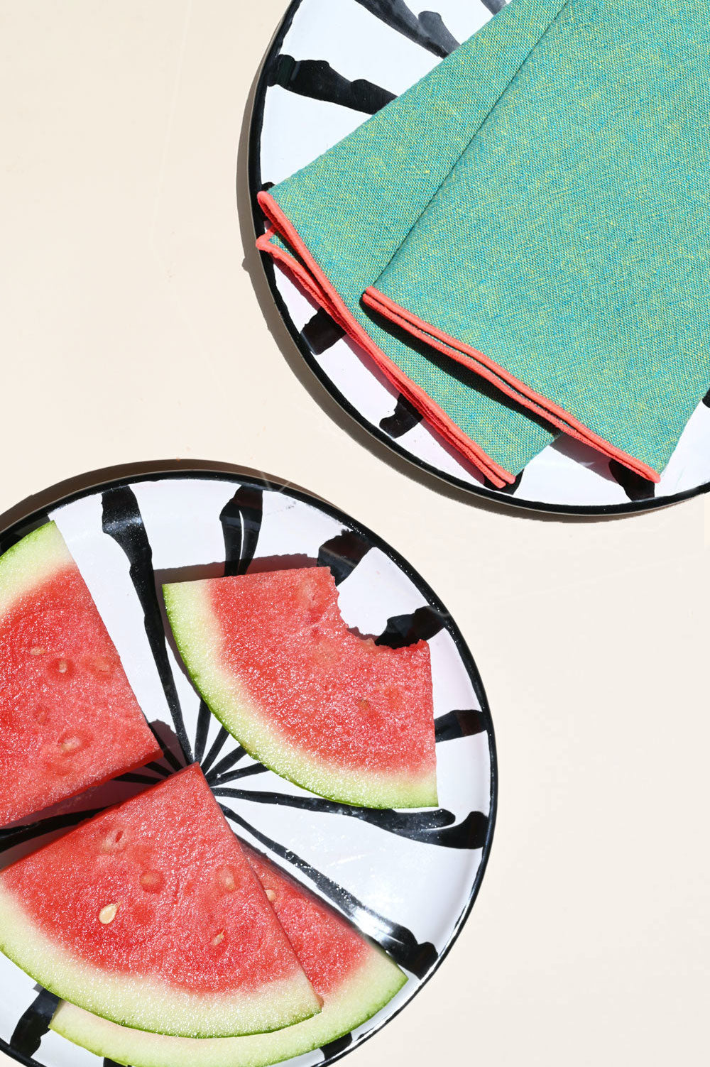 Salad plate with candy cane stripes