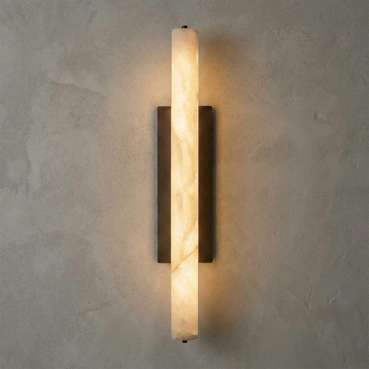 Audon Natural Linear Alabaster Stone Wall Sconce