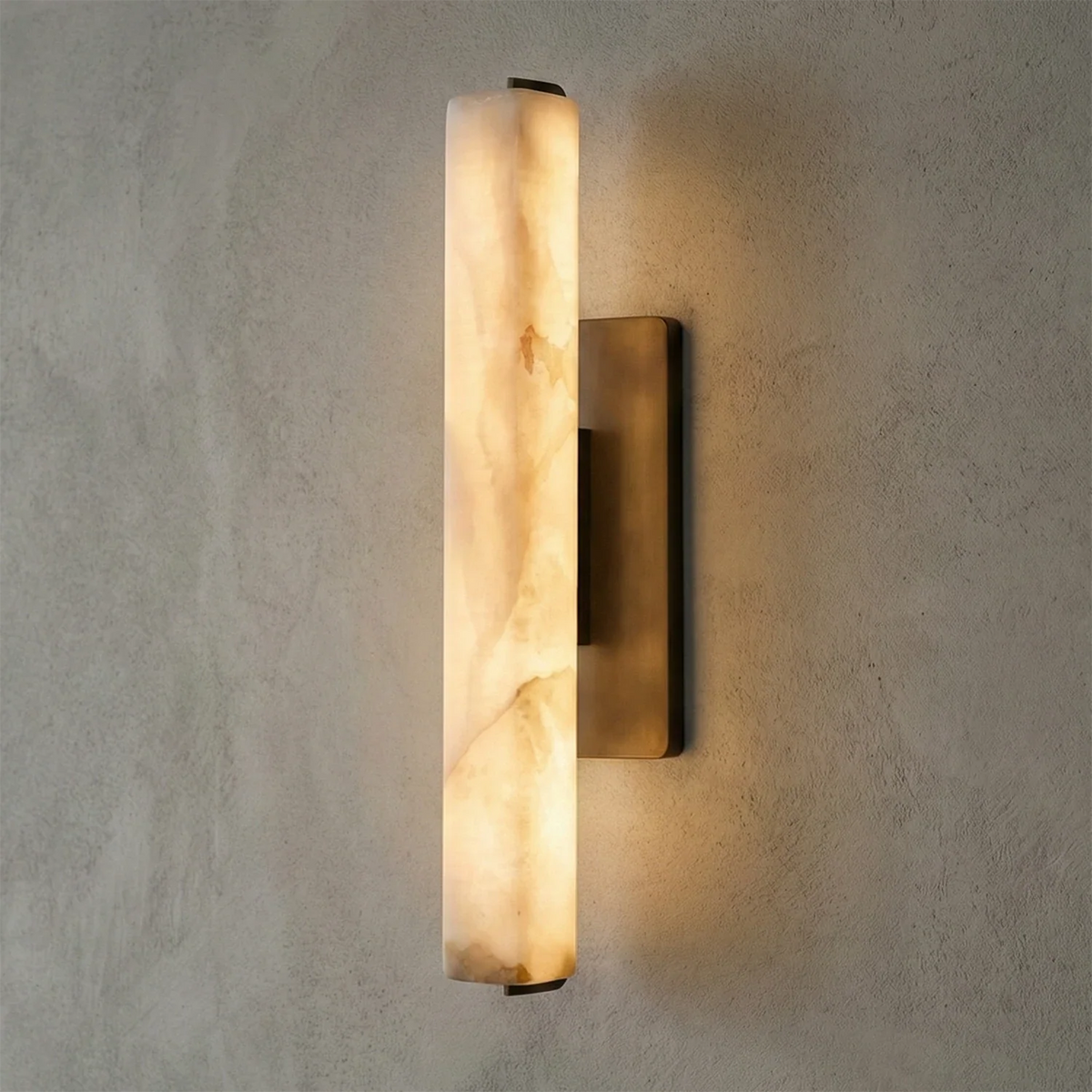 Audon Natural Linear Alabaster Stone Wall Sconce