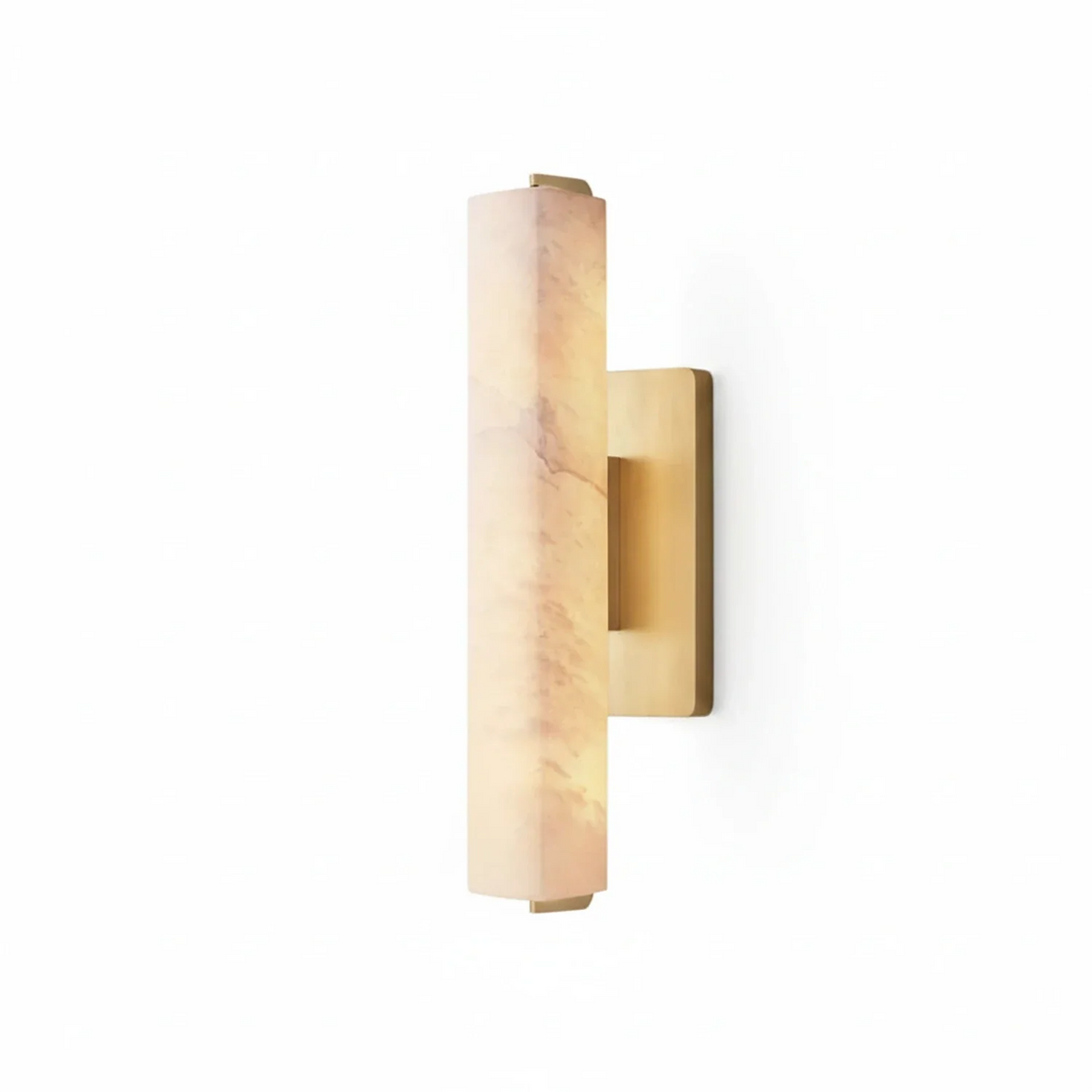 Audon Natural Linear Alabaster Stone Wall Sconce