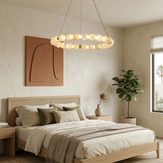 Lustre Aura avec sphère en albâtre