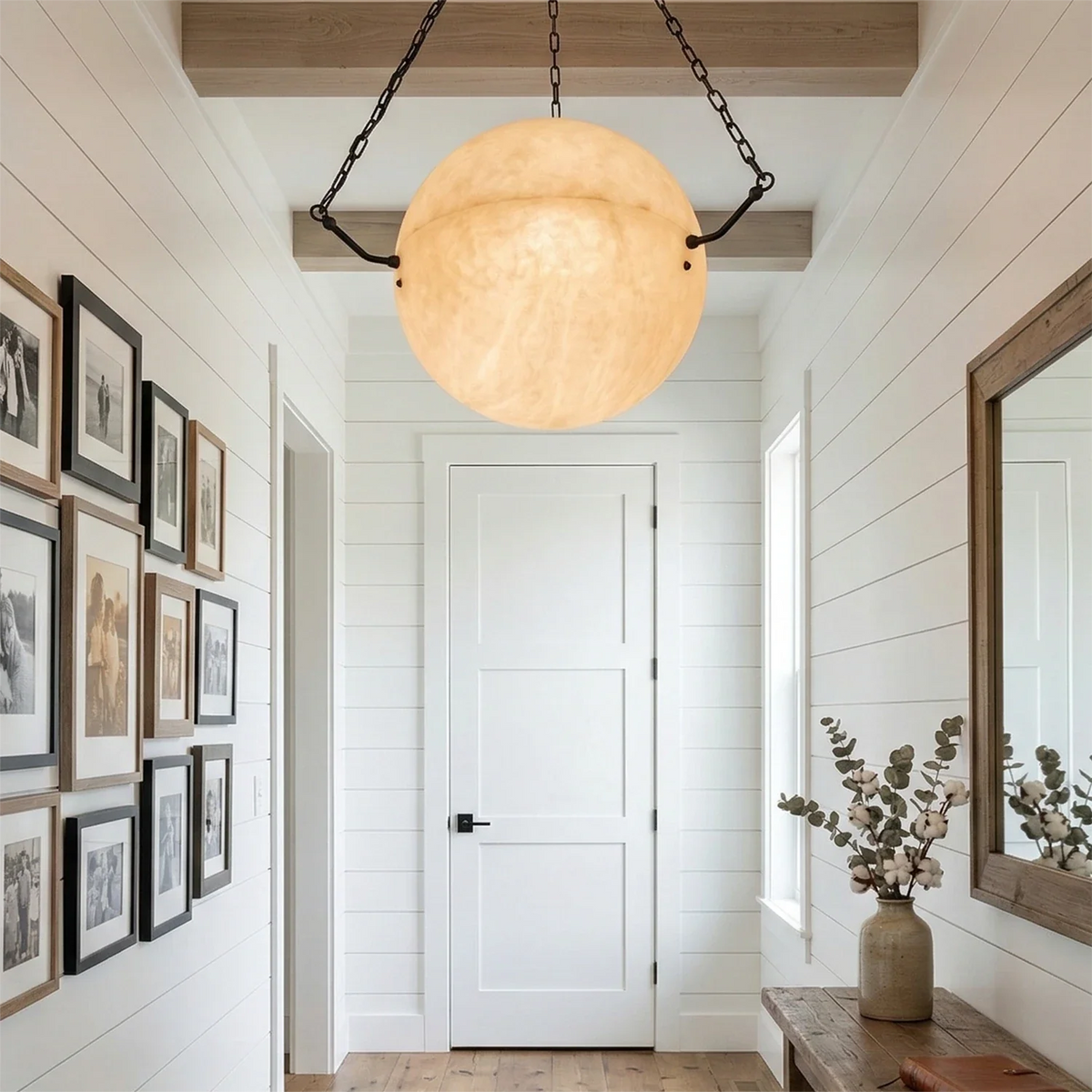 Aurelia Alabaster Sphere Suspension Pendant