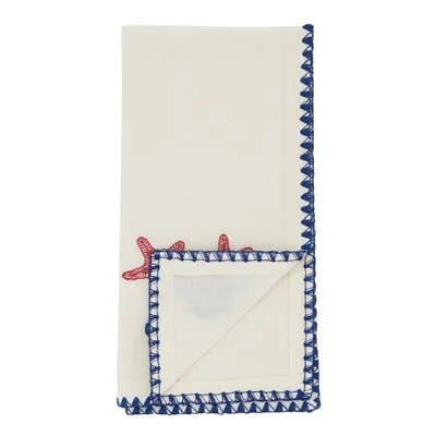 Embroidered Sea Shells Cotton Napkin — 18" Square