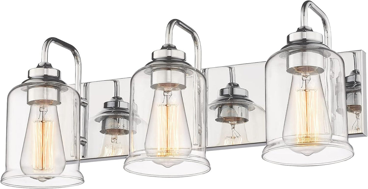 Farmhouse Glass Bathroom Vanity Light Fixture