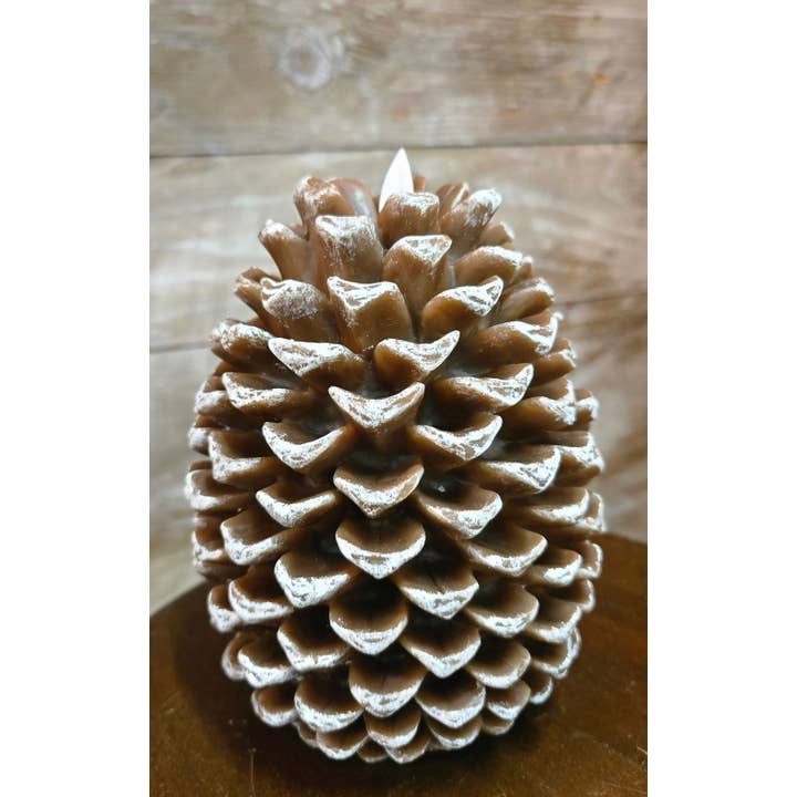 Pine Cone Moving Flame LED Candle 12.7 x 16.5 cm