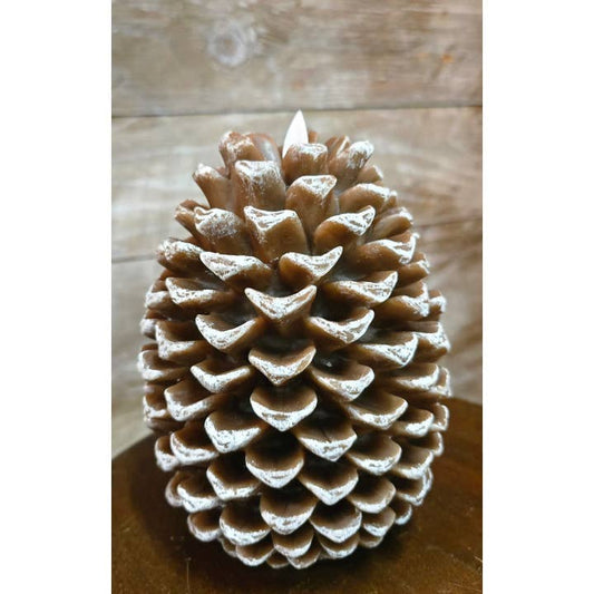 Pine Cone Moving Flame LED Candle 12.7 x 16.5 cm