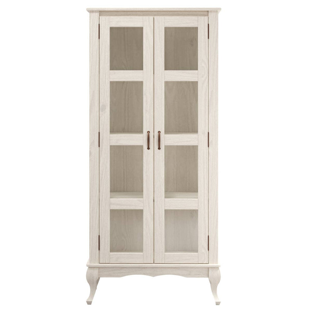 Pine Crafter Furniture Olive Range Solid Pine Wood Display Cabinet White