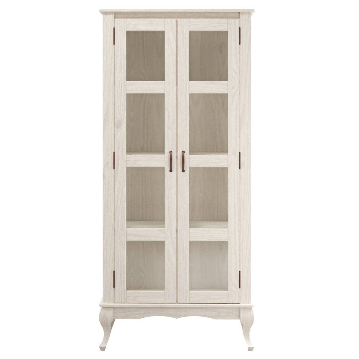 Pine Crafter Furniture Olive Range Solid Pine Wood Display Cabinet White