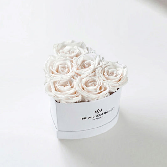 Scatola Bianca a forma di Cuore per Bambini | Rose Bianche