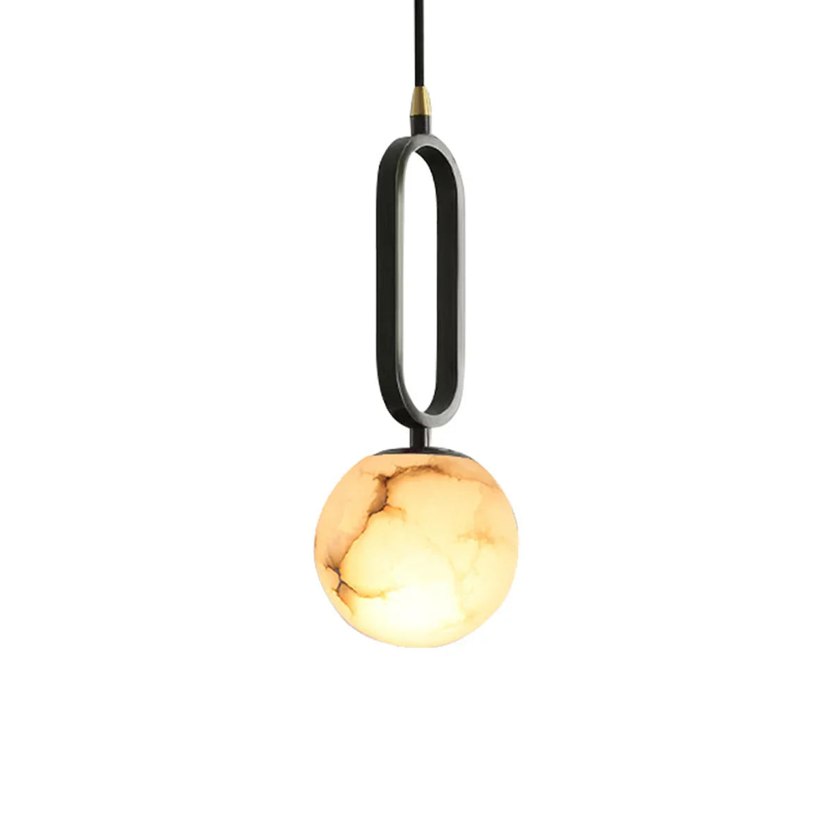 Lampadario a sospensione ovale Ball in alabastro