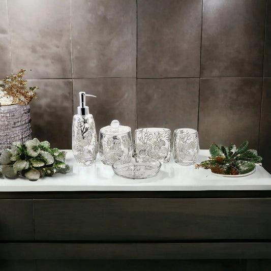 Bathroom Set of Glass in Antlers Design