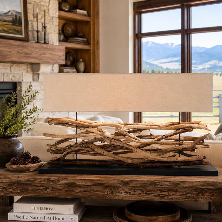 Extra Large Teak Sticks Lamp