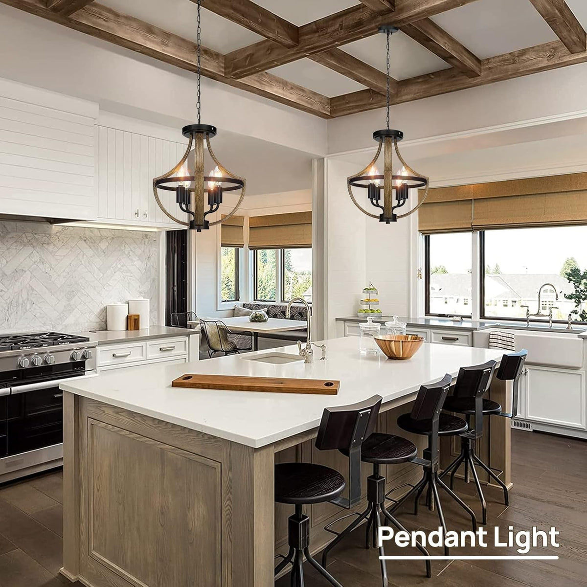 Modern Farmhouse 4-Light Hanging Pendant Light