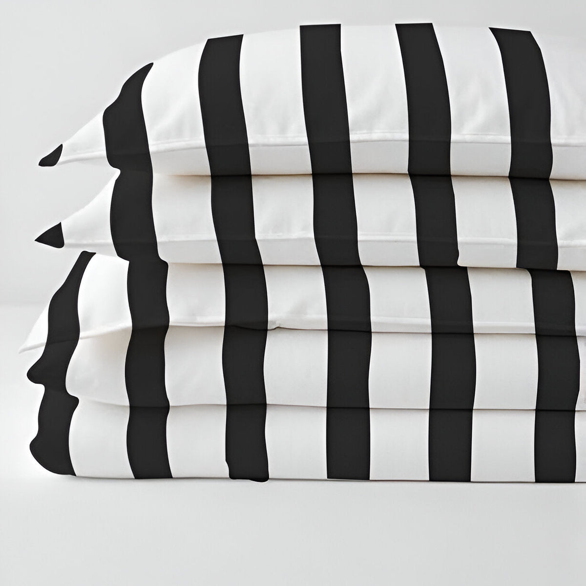 400TC Stripe Border Frame Cotton Sateen Duvet Cover Set