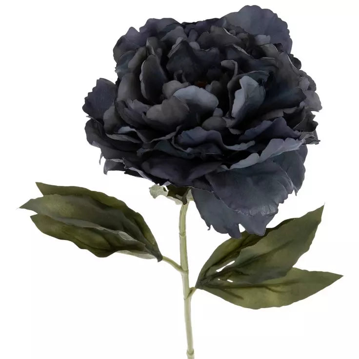 Blue Peony Stem 32" - Single Stem Artificial Flower